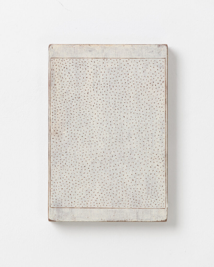 David Quinn, verse (series), 2020, mixed media on paper on plywood, 20.5 x 13.5 cm © The Artist