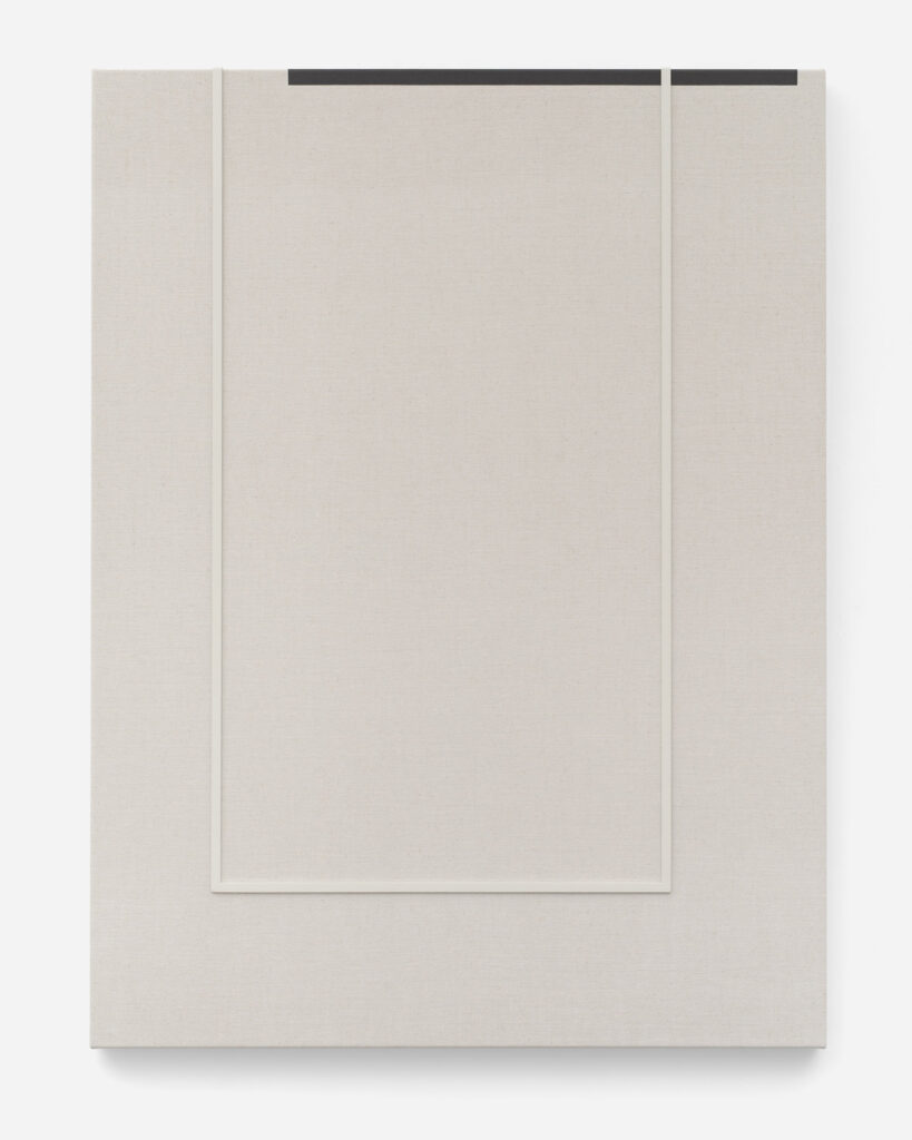 Laura Sachs, Case 01612U, 2022, Aryl, pigment and metal on canvas, 160x120cm © Laura Sachs