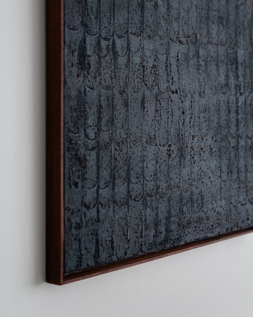 Cindy Leong, Cause and Effect 2304, 2023, Oil and incense ash on canvas © The Artist