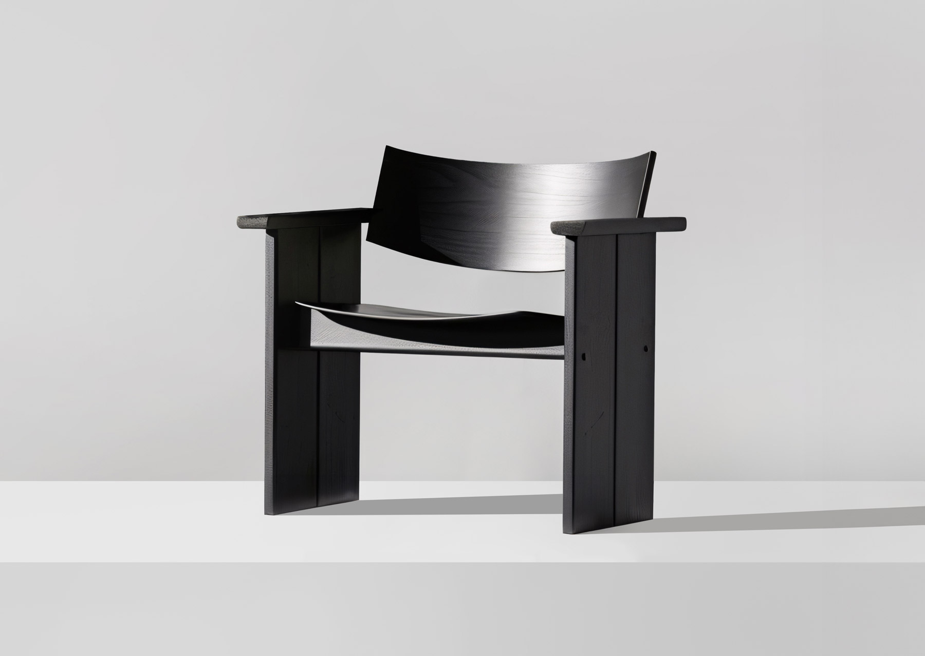 Black Minimalist Chair, Image created with Midjourney