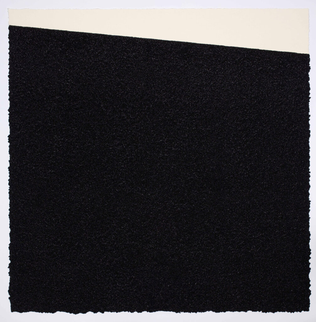 Richard Serra, Hitchcock II, 2024, Hand-applied oil stick and silica on Igarashi handmade paper
Paper and Image: 102.6 x 102.6 cm - 40 3/8 x 40 3/8 in, Edition of 56 © Courtesy Cristea Roberts Gallery, London © Photo Joshua White